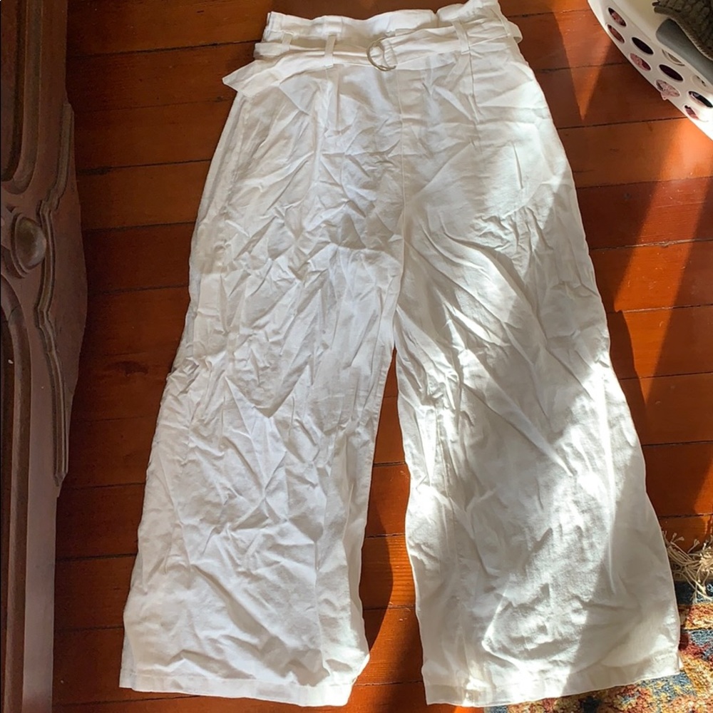 🌙white linen pants